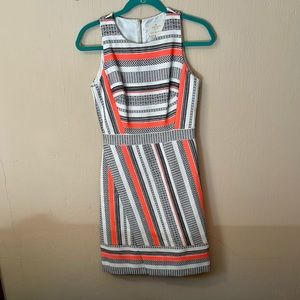 KATE SPADE White Ribbon Jacquard A-Line Dress Flights of Fancy, SZ 0.